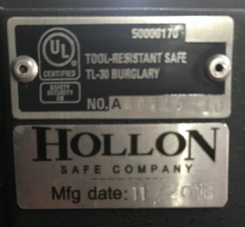 Image of Hollon MJ - 1014 TL 30 Burglary 2 hours Fire Resistance Safe